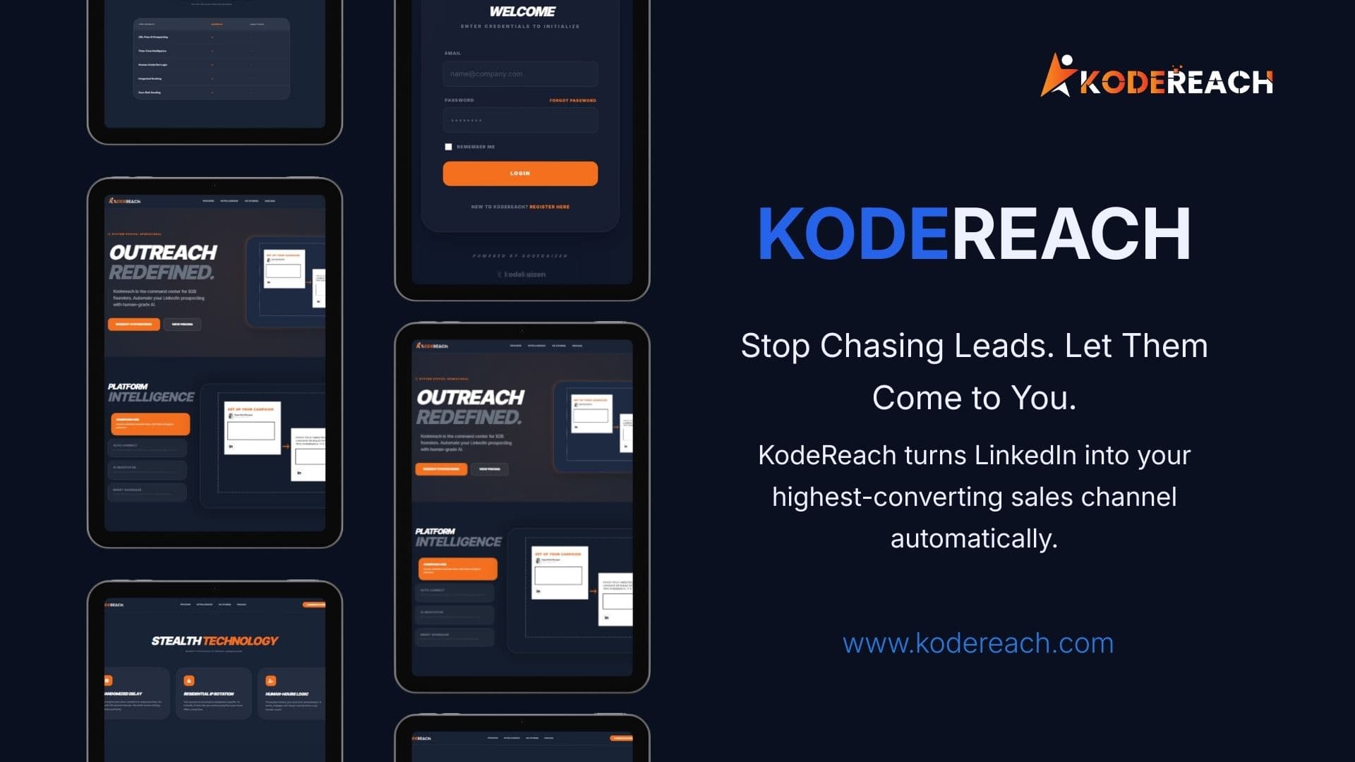 KodeReach outreach automation platform displaying campaign management interface