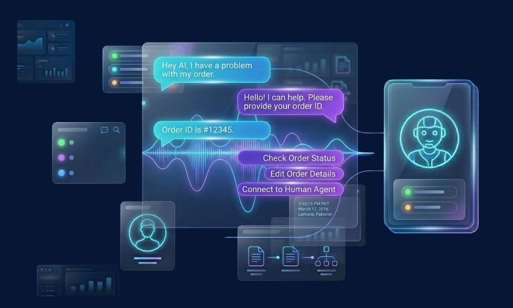 AI chatbot providing intelligent customer support