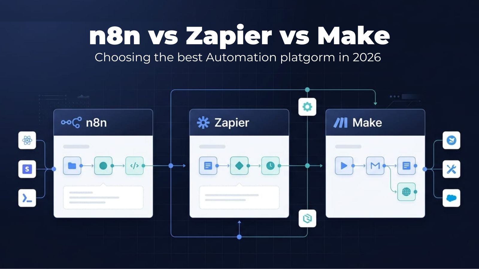 n8n vs Zapier vs Make automation platform comparison overview