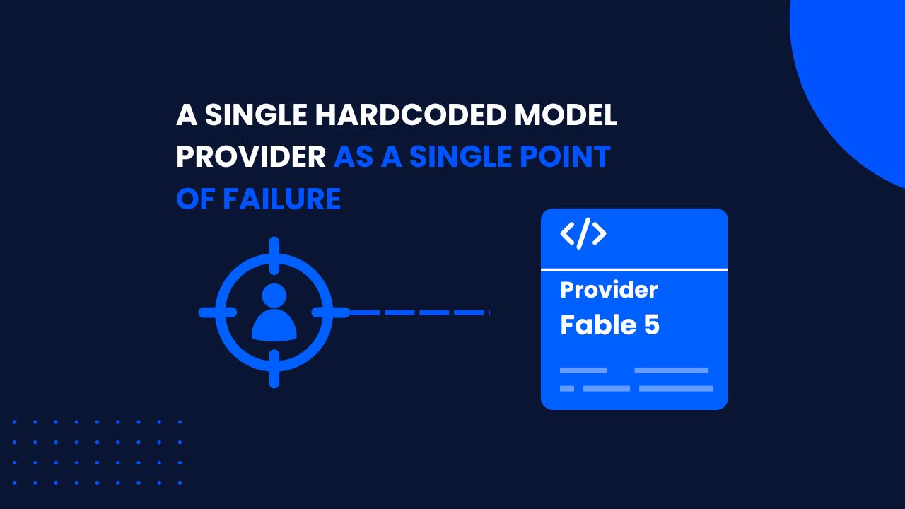 A single hardcoded model provider is a single point of failure for the whole product.